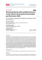 Buenas prácticas sobre publicaciones en acceso abierto de proyectos financiados por Horizonte 2020